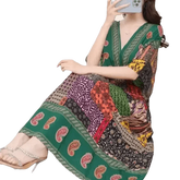 Green Printed Summer Long Maxi Dress - GiFTiFY