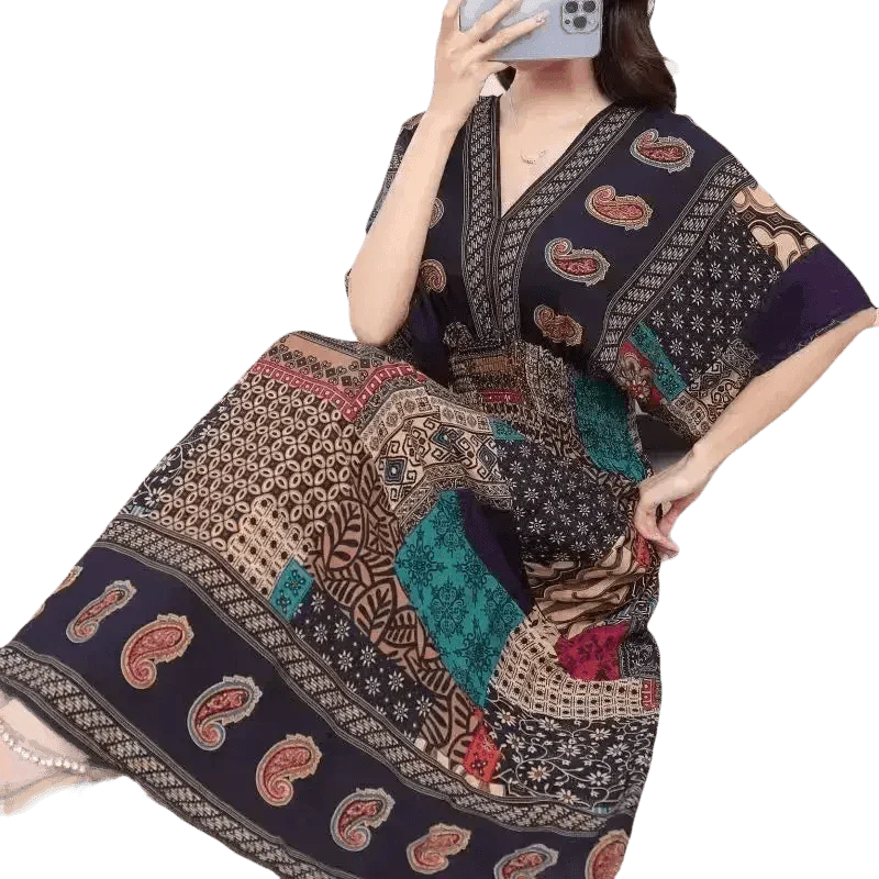 Green Printed Summer Long Maxi Dress - GiFTiFY