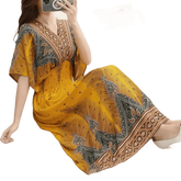 Green Printed Summer Long Maxi Dress - GiFTiFY