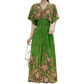 Green Printed Summer Long Maxi Dress - GiFTiFY