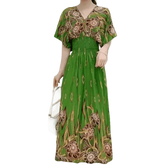Green Printed Summer Long Maxi Dress - GiFTiFY