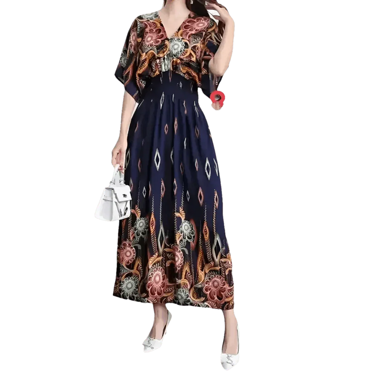 Green Printed Summer Long Maxi Dress - GiFTiFY