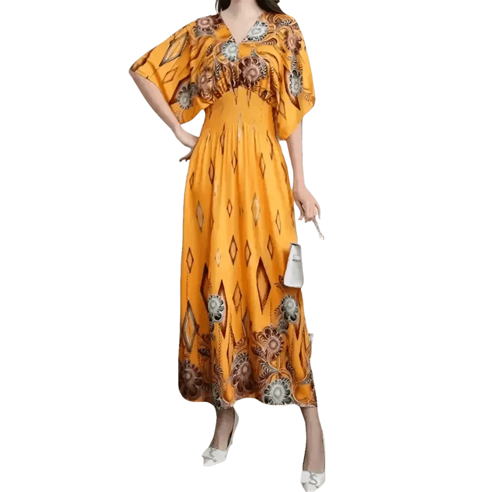 Green Printed Summer Long Maxi Dress - GiFTiFY