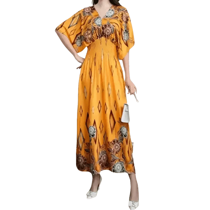 Green Printed Summer Long Maxi Dress - GiFTiFY
