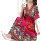 Green Printed Summer Long Maxi Dress - GiFTiFY