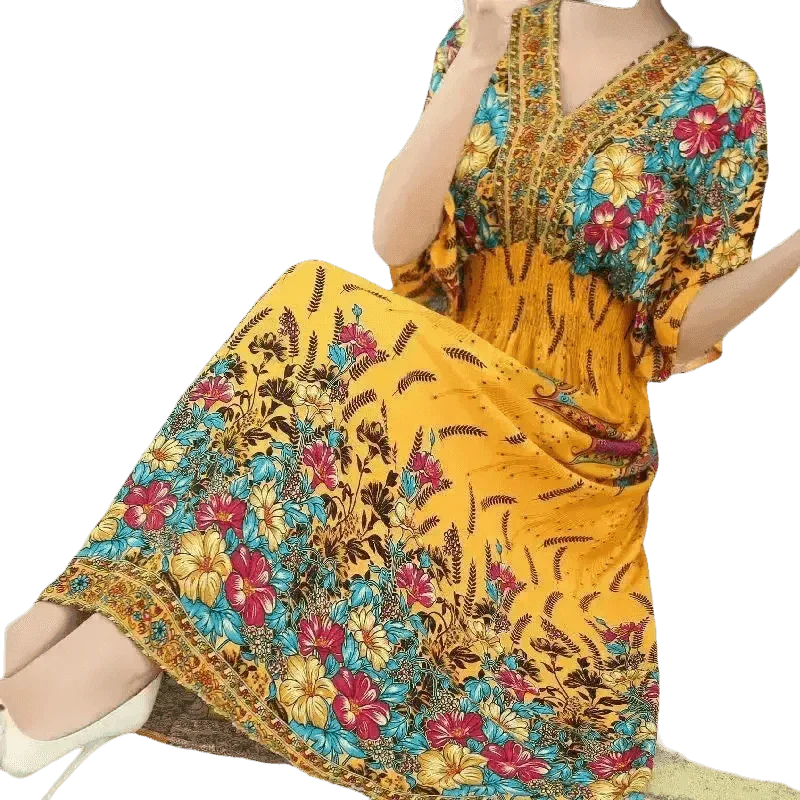 Green Printed Summer Long Maxi Dress - GiFTiFY