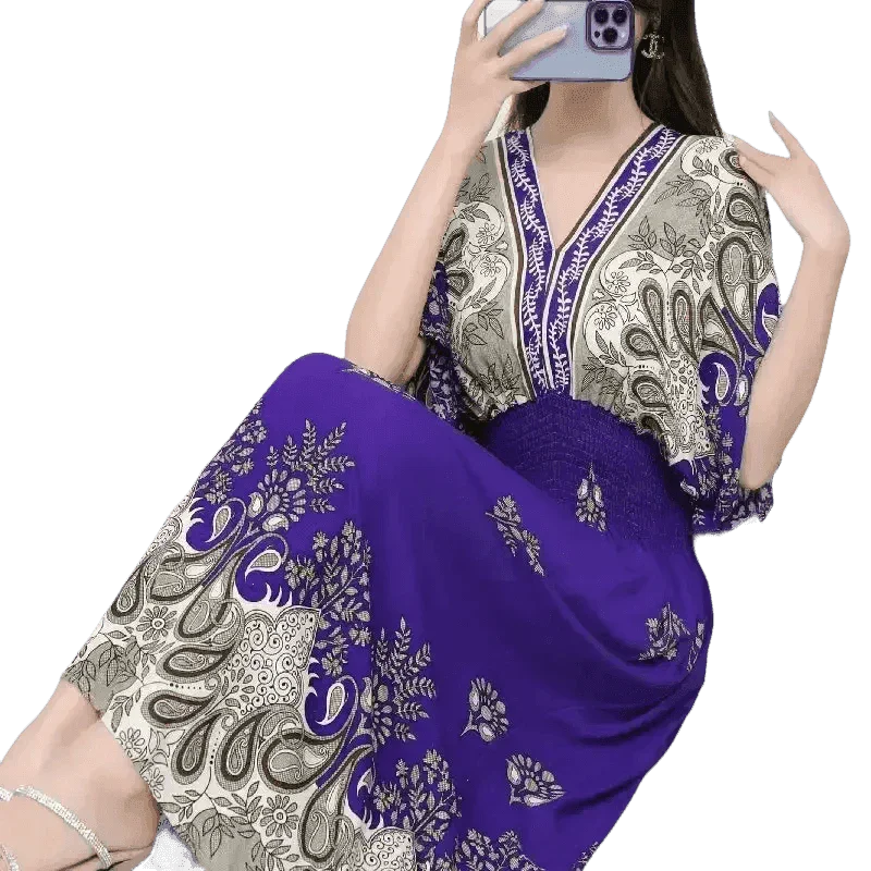 Green Printed Summer Long Maxi Dress - GiFTiFY