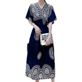 Green Printed Summer Long Maxi Dress - GiFTiFY