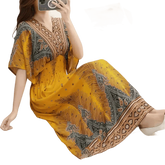 Green Printed Summer Long Maxi Dress - GiFTiFY