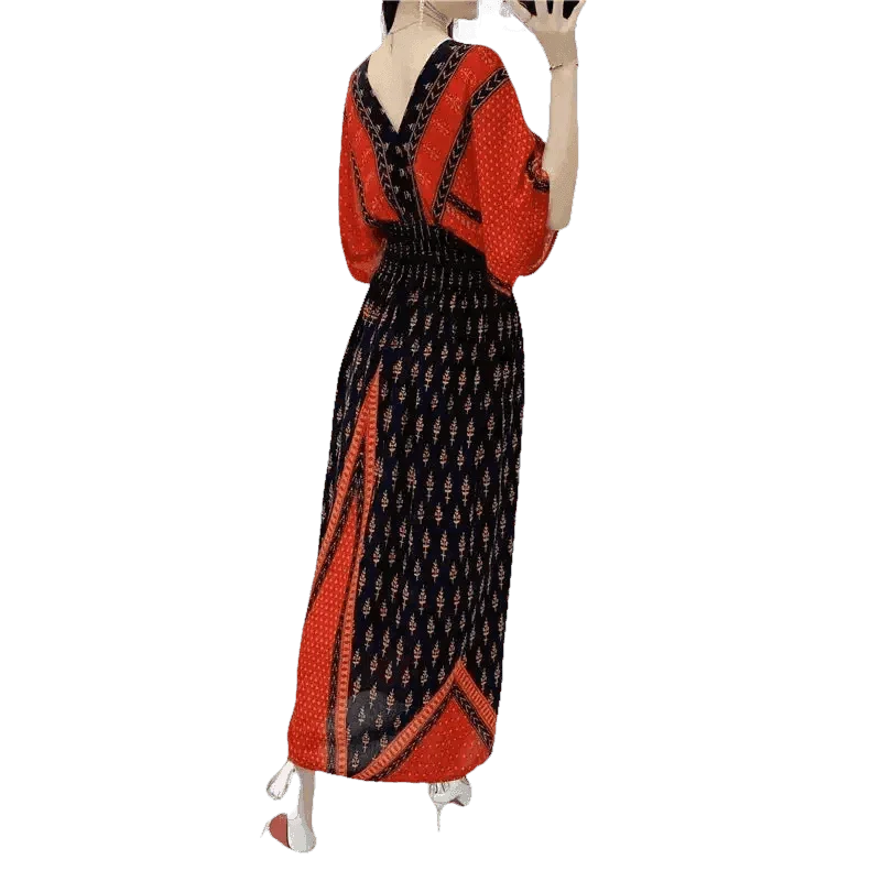 Green Printed Summer Long Maxi Dress - GiFTiFY