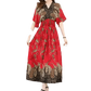 Green Printed Summer Long Maxi Dress - GiFTiFY