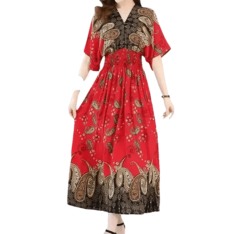 Green Printed Summer Long Maxi Dress - GiFTiFY