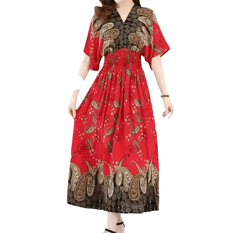 Green Printed Summer Long Maxi Dress - GiFTiFY