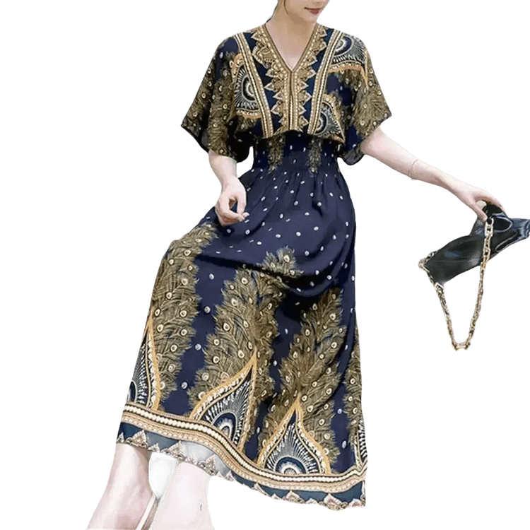 Green Printed Summer Long Maxi Dress - GiFTiFY