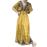 Green Printed Summer Long Maxi Dress - GiFTiFY