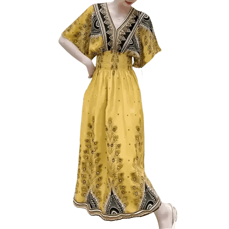 Green Printed Summer Long Maxi Dress - GiFTiFY