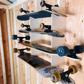 Skateboard Organizer 26" – Shed Storage Rack for 4 Boards – Sporting Goods Organization"