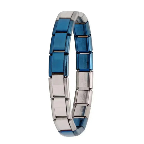 Hapiship Women's Stainless Steel Charm Braceletcharm bracelet,classic style,colorful options,durable material,everyday wear,fashion accessory,geometric design,gift idea,hidden clasp,hologram bracelet,link chain,metal bracelet,stainless steel,trendy jewelr