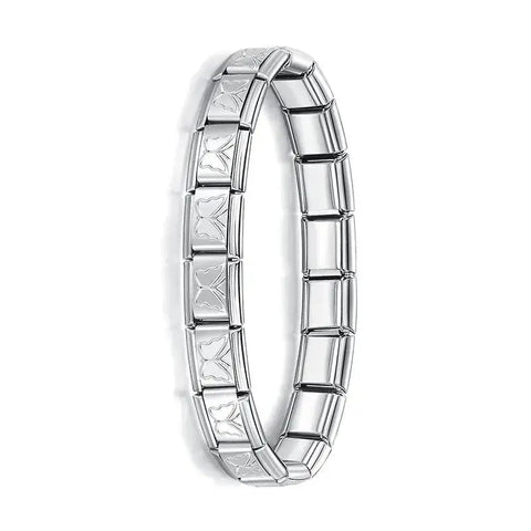 Hapiship Women's Stainless Steel Charm Braceletcharm bracelet,classic style,colorful options,durable material,everyday wear,fashion accessory,geometric design,gift idea,hidden clasp,hologram bracelet,link chain,metal bracelet,stainless steel,trendy jewelr