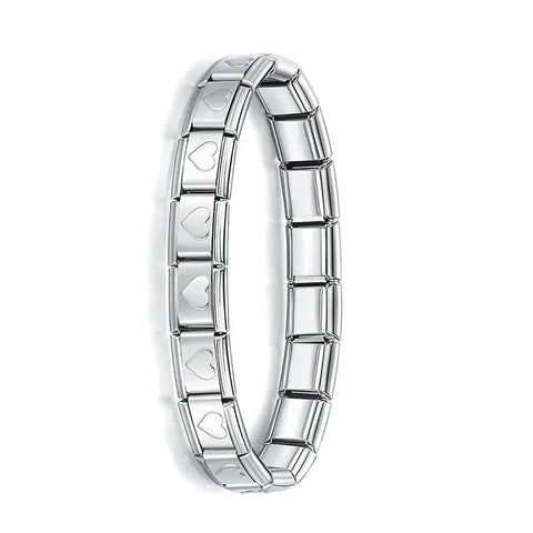 Hapiship Women's Stainless Steel Charm Braceletcharm bracelet,classic style,colorful options,durable material,everyday wear,fashion accessory,geometric design,gift idea,hidden clasp,hologram bracelet,link chain,metal bracelet,stainless steel,trendy jewelr
