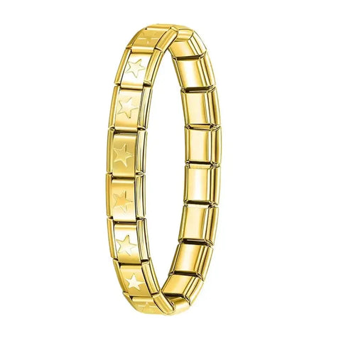 Hapiship Women's Stainless Steel Charm Braceletcharm bracelet,classic style,colorful options,durable material,everyday wear,fashion accessory,geometric design,gift idea,hidden clasp,hologram bracelet,link chain,metal bracelet,stainless steel,trendy jewelr