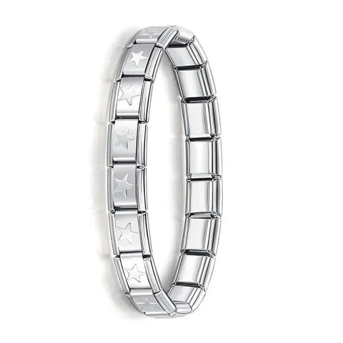 Hapiship Women's Stainless Steel Charm Braceletcharm bracelet,classic style,colorful options,durable material,everyday wear,fashion accessory,geometric design,gift idea,hidden clasp,hologram bracelet,link chain,metal bracelet,stainless steel,trendy jewelr