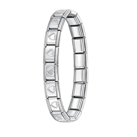Hapiship Women's Stainless Steel Charm Braceletcharm bracelet,classic style,colorful options,durable material,everyday wear,fashion accessory,geometric design,gift idea,hidden clasp,hologram bracelet,link chain,metal bracelet,stainless steel,trendy jewelr