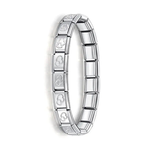 Hapiship Women's Stainless Steel Charm Braceletcharm bracelet,classic style,colorful options,durable material,everyday wear,fashion accessory,geometric design,gift idea,hidden clasp,hologram bracelet,link chain,metal bracelet,stainless steel,trendy jewelr