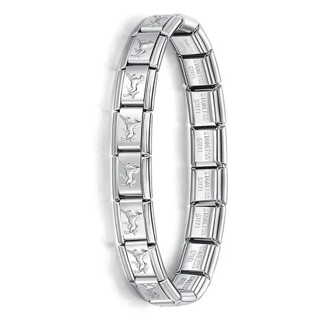 Hapiship Women's Stainless Steel Charm Braceletcharm bracelet,classic style,colorful options,durable material,everyday wear,fashion accessory,geometric design,gift idea,hidden clasp,hologram bracelet,link chain,metal bracelet,stainless steel,trendy jewelr