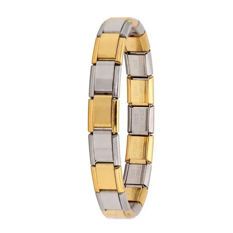 Hapiship Women's Stainless Steel Charm Braceletcharm bracelet,classic style,colorful options,durable material,everyday wear,fashion accessory,geometric design,gift idea,hidden clasp,hologram bracelet,link chain,metal bracelet,stainless steel,trendy jewelr