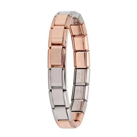 Hapiship Women's Stainless Steel Charm Braceletcharm bracelet,classic style,colorful options,durable material,everyday wear,fashion accessory,geometric design,gift idea,hidden clasp,hologram bracelet,link chain,metal bracelet,stainless steel,trendy jewelr