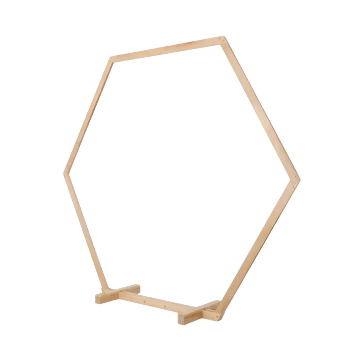 Hexagonal Wooden Wedding Arch with Floral Decorations - GiFTiFY