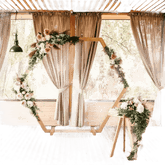 Hexagonal Wooden Wedding Arch with Floral Decorations - GiFTiFY