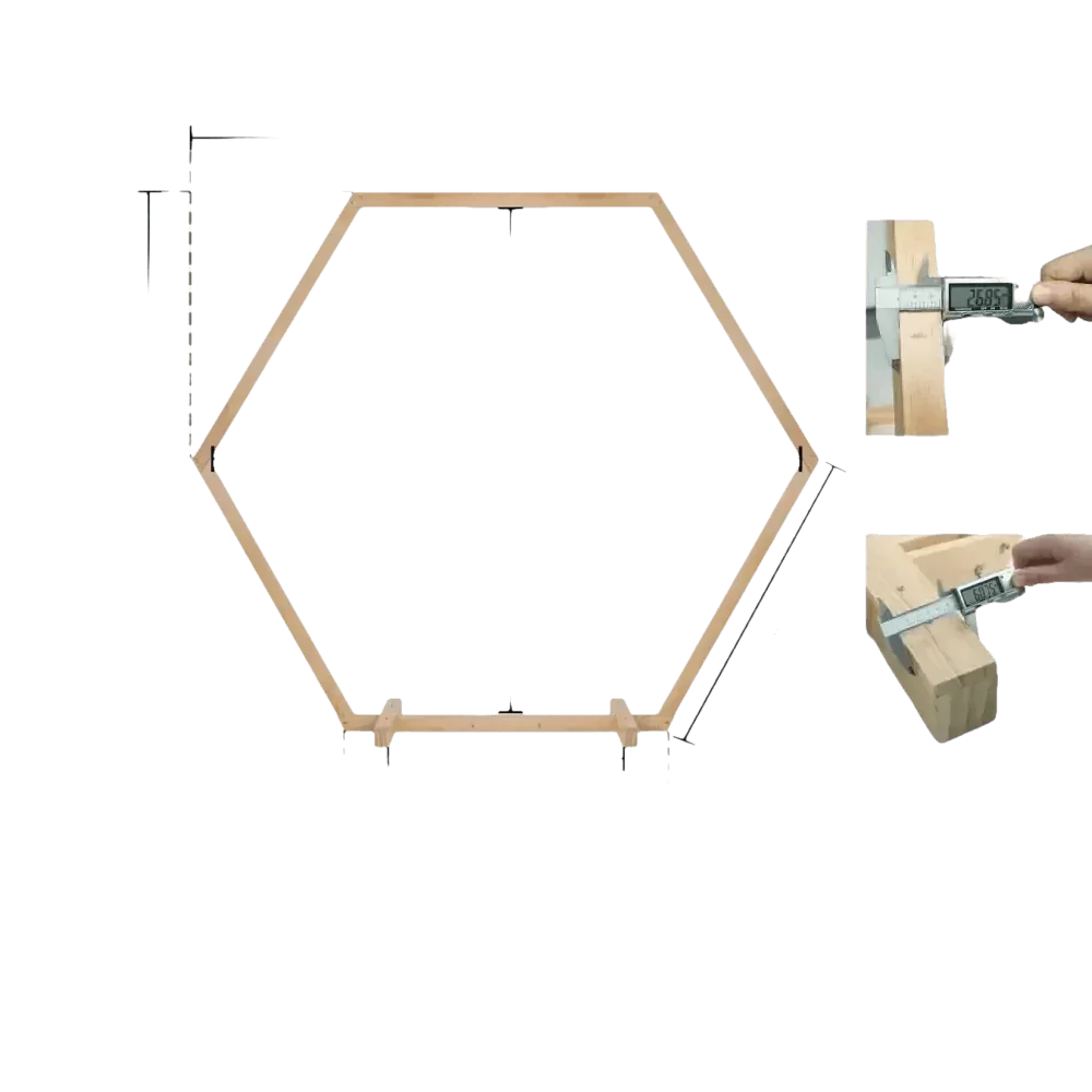 Hexagonal Wooden Wedding Arch with Floral Decorations - GiFTiFY