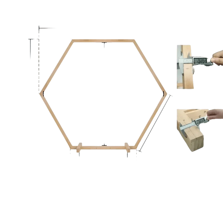 Hexagonal Wooden Wedding Arch with Floral Decorations - GiFTiFY