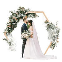 Hexagonal Wooden Wedding Arch with Floral Decorations