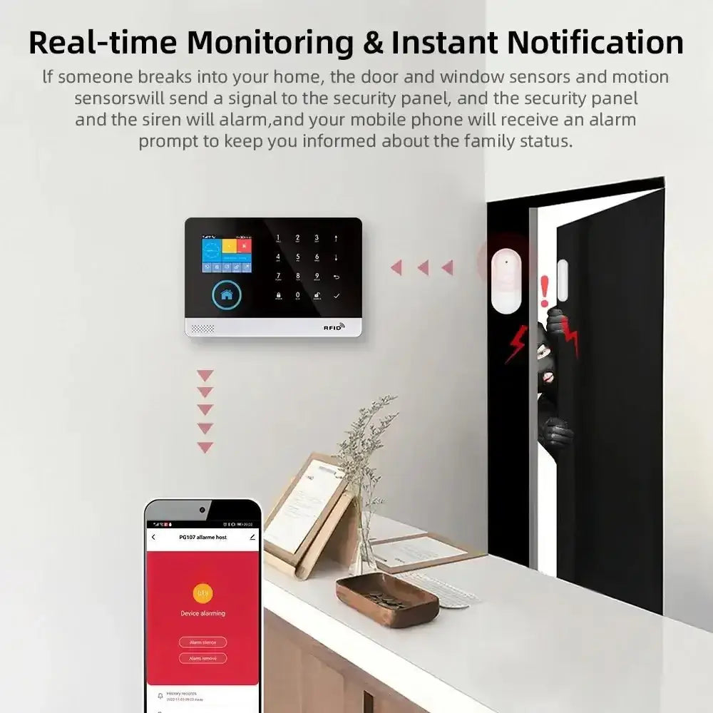 Home Burglar Security System with Camera WiFi GSM Home Security System - GiFiFY