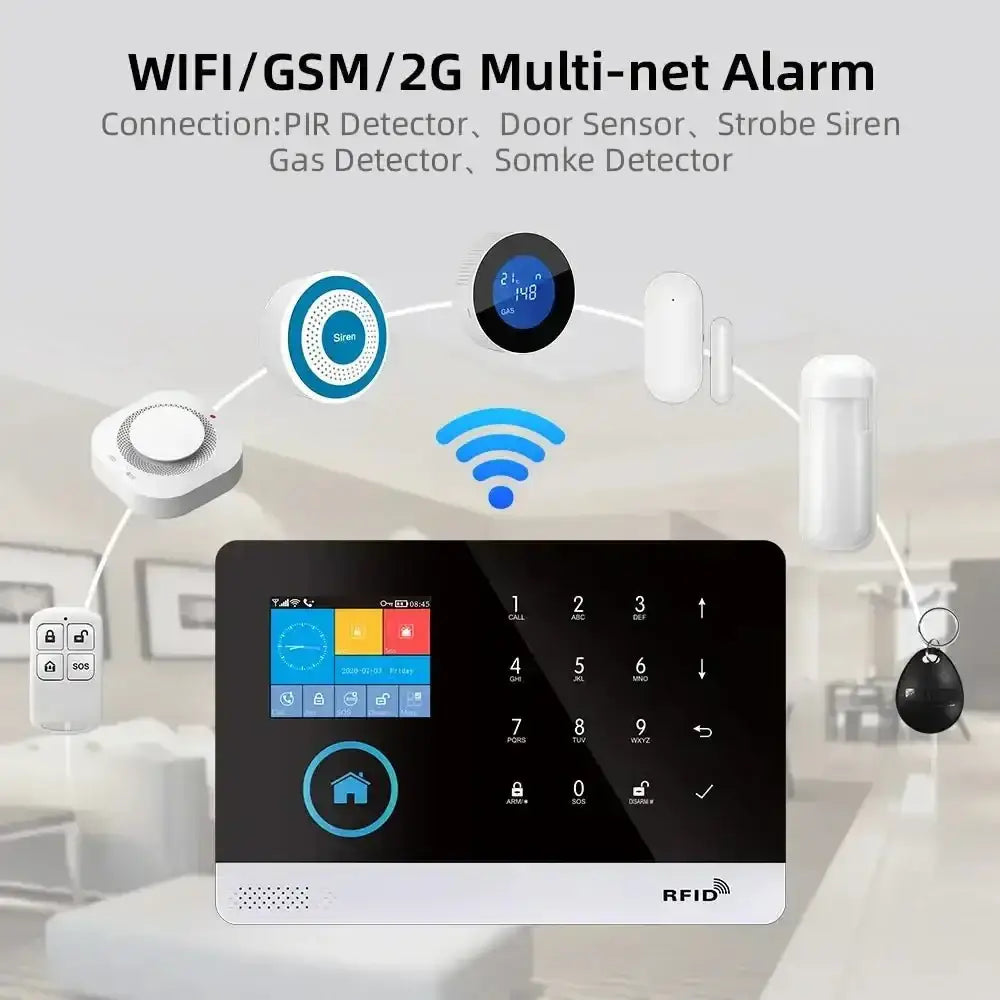 Home Burglar Security System with Camera WiFi GSM Home Security System - GiFiFY