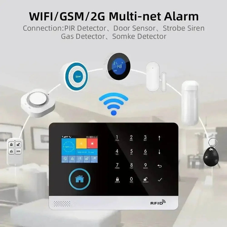 Home Burglar Security System with Camera WiFi GSM Home Security System - GiFTiFY