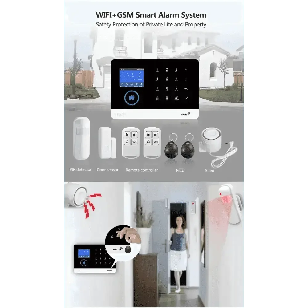 Home Burglar Security System with Camera WiFi GSM Home Security System - GiFTiFY