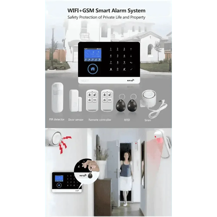 Home Burglar Security System with Camera WiFi GSM Home Security System - GiFTiFY