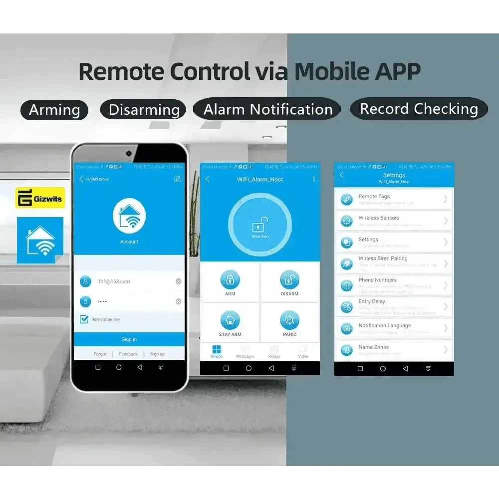 Home Burglar Security System with Camera WiFi GSM Home Security System - GiFTiFY