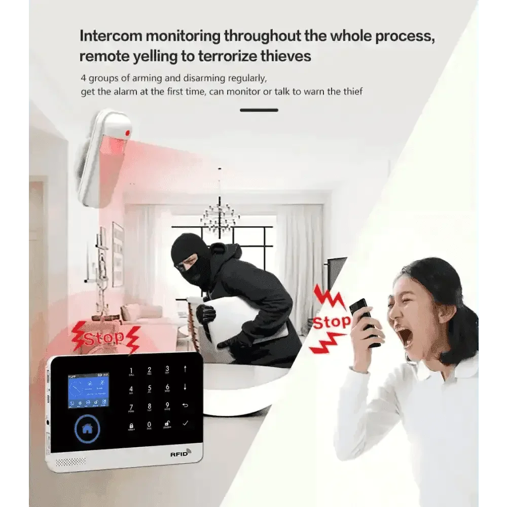Home Burglar Security System with Camera WiFi GSM Home Security System - GiFTiFY