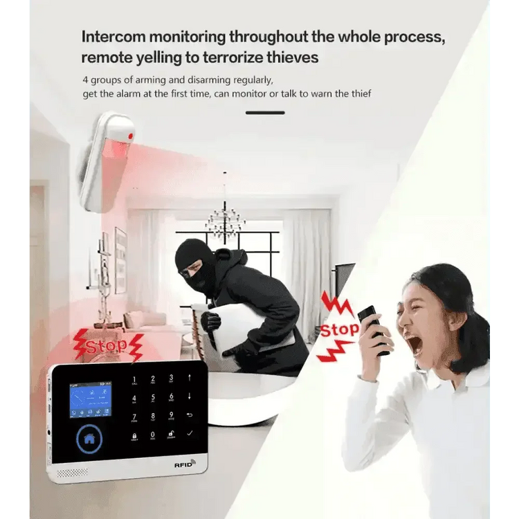 Home Burglar Security System with Camera WiFi GSM Home Security System - GiFTiFY
