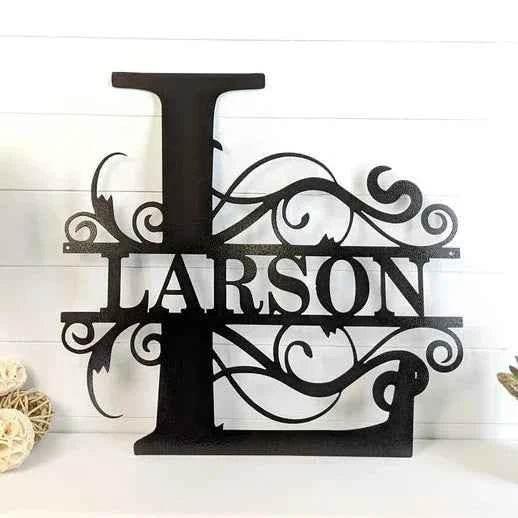 Name Sign - Custom Metal Sign, Family Split Letter Monogram, Wedding Gift - GiFTiFY