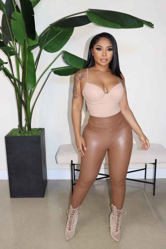 The Marlene High Rise Vegan Leather Tights