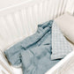 Marine Gingham Quilted Blanket