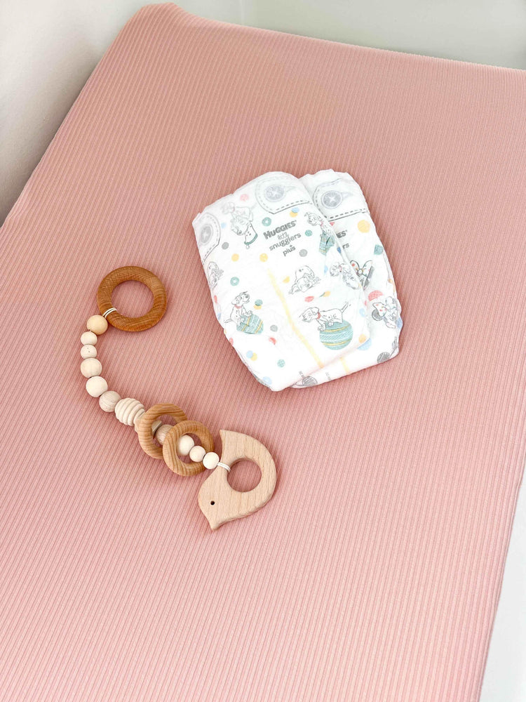 Peony Ribbed Changing Pad Cover - GiFTiFY