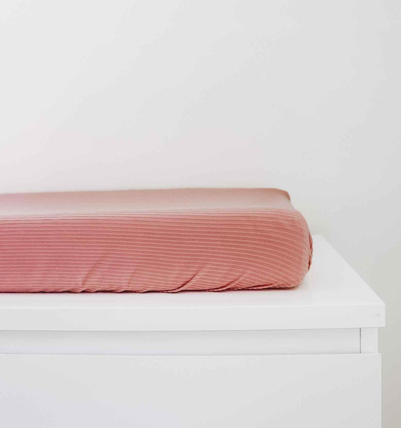 Peony Ribbed Changing Pad Cover by Little Mae & Co