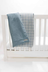 Marine Gingham Quilted Blanket - GiFTiFY